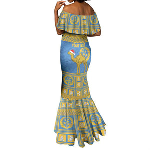 Personalized Eritrea Emblem Mermaid Dress Ruhus Beal Lidet - Kente Pattern