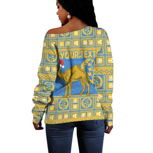 Personalized Eritrea Emblem Off Shoulder Sweater Ruhus Beal Lidet - Kente Pattern