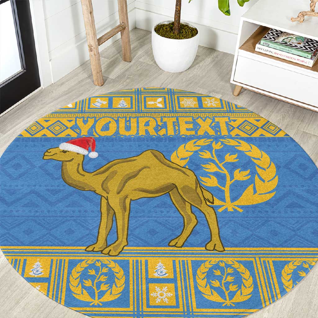 Personalized Eritrea Emblem Round Carpet Ruhus Beal Lidet - Kente Pattern