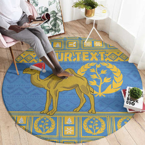 Personalized Eritrea Emblem Round Carpet Ruhus Beal Lidet - Kente Pattern