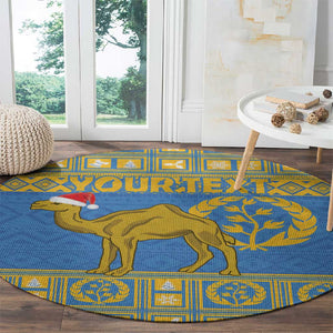 Personalized Eritrea Emblem Round Carpet Ruhus Beal Lidet - Kente Pattern