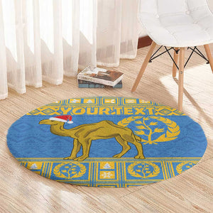 Personalized Eritrea Emblem Round Carpet Ruhus Beal Lidet - Kente Pattern