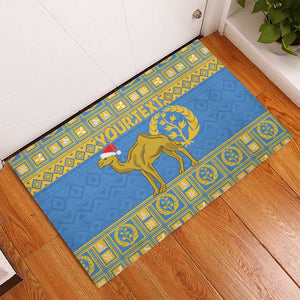 Personalized Eritrea Emblem Rubber Doormat Ruhus Beal Lidet - Kente Pattern