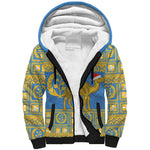 Personalized Eritrea Emblem Sherpa Hoodie Ruhus Beal Lidet - Kente Pattern