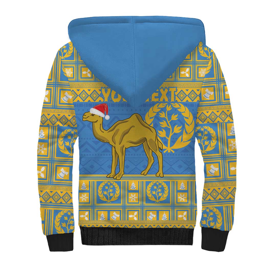 Personalized Eritrea Emblem Sherpa Hoodie Ruhus Beal Lidet - Kente Pattern