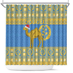 Personalized Eritrea Emblem Shower Curtain Ruhus Beal Lidet - Kente Pattern