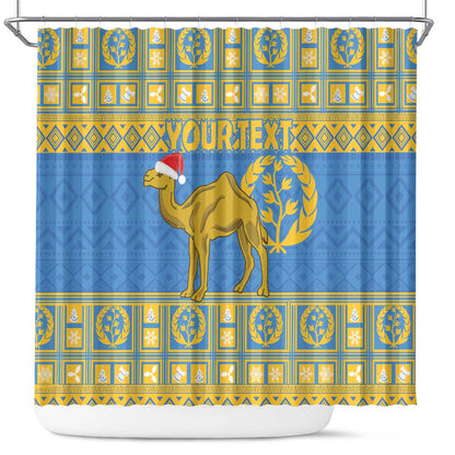 Personalized Eritrea Emblem Shower Curtain Ruhus Beal Lidet - Kente Pattern
