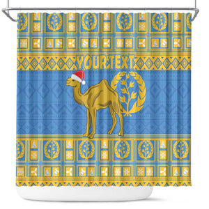 Personalized Eritrea Emblem Shower Curtain Ruhus Beal Lidet - Kente Pattern