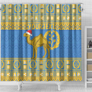 Personalized Eritrea Emblem Shower Curtain Ruhus Beal Lidet - Kente Pattern