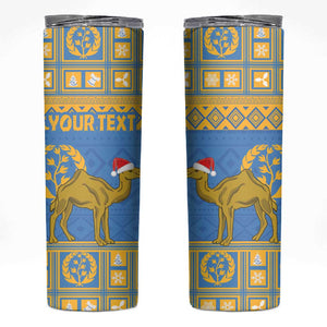 Personalized Eritrea Emblem Skinny Tumbler Ruhus Beal Lidet - Kente Pattern