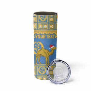 Personalized Eritrea Emblem Skinny Tumbler Ruhus Beal Lidet - Kente Pattern