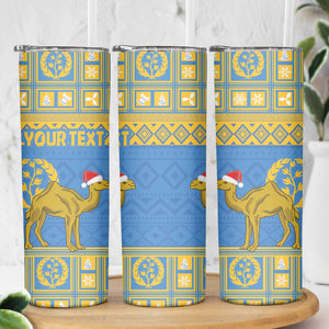 Personalized Eritrea Emblem Skinny Tumbler Ruhus Beal Lidet - Kente Pattern