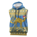 Personalized Eritrea Emblem Sleeveless Hoodie Ruhus Beal Lidet - Kente Pattern - African Pride