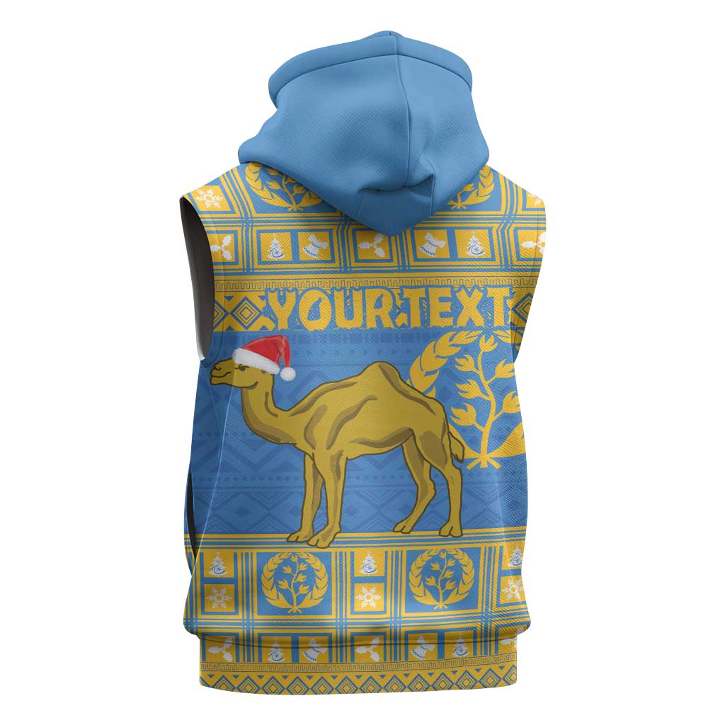 Personalized Eritrea Emblem Sleeveless Zip Hoodie Ruhus Beal Lidet - Kente Pattern - African Pride