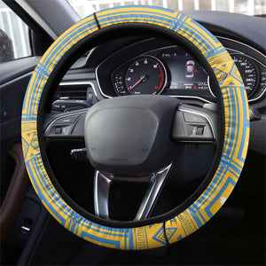 Eritrea Emblem Steering Wheel Cover Ruhus Beal Lidet - Kente Pattern