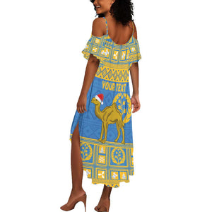 Personalized Eritrea Emblem Summer Maxi Dress Ruhus Beal Lidet - Kente Pattern