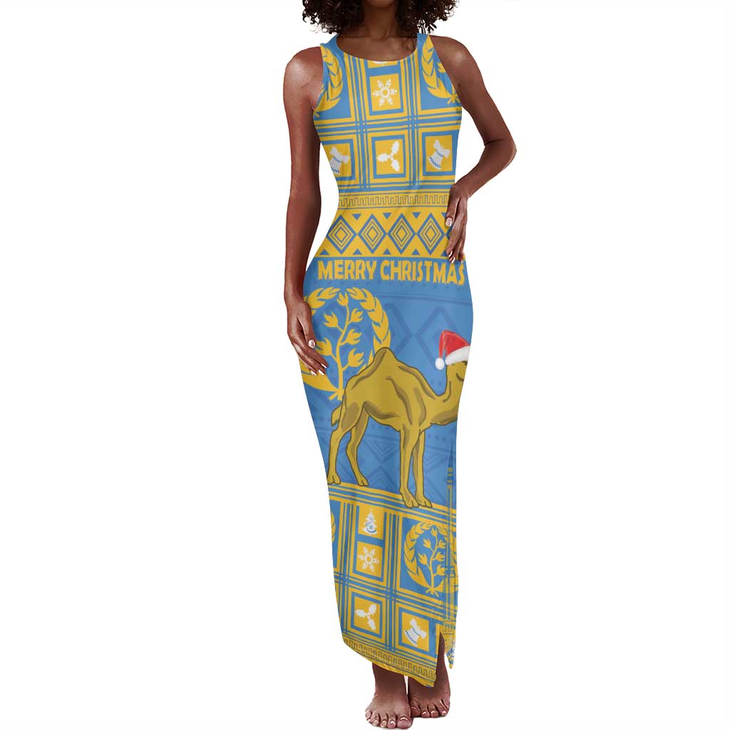 Personalized Eritrea Emblem Tank Maxi Dress Ruhus Beal Lidet - Kente Pattern