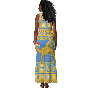 Personalized Eritrea Emblem Tank Maxi Dress Ruhus Beal Lidet - Kente Pattern