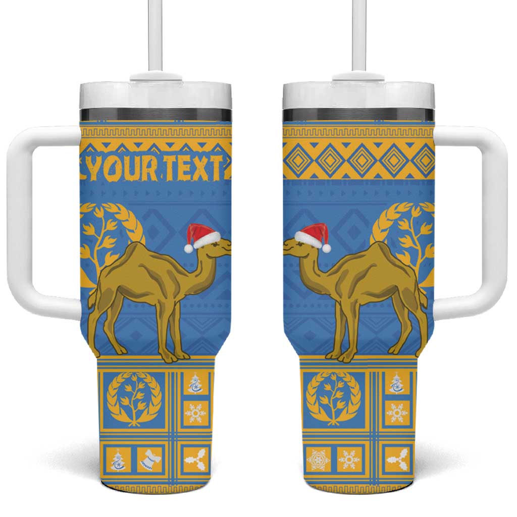 Personalized Eritrea Emblem Tumbler With Handle Ruhus Beal Lidet - Kente Pattern