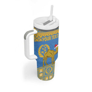 Personalized Eritrea Emblem Tumbler With Handle Ruhus Beal Lidet - Kente Pattern