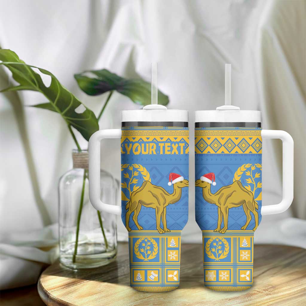 Personalized Eritrea Emblem Tumbler With Handle Ruhus Beal Lidet - Kente Pattern