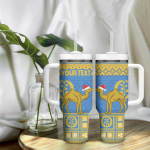 Personalized Eritrea Emblem Tumbler With Handle Ruhus Beal Lidet - Kente Pattern