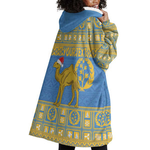 Personalized Eritrea Emblem Wearable Blanket Hoodie Ruhus Beal Lidet - Kente Pattern