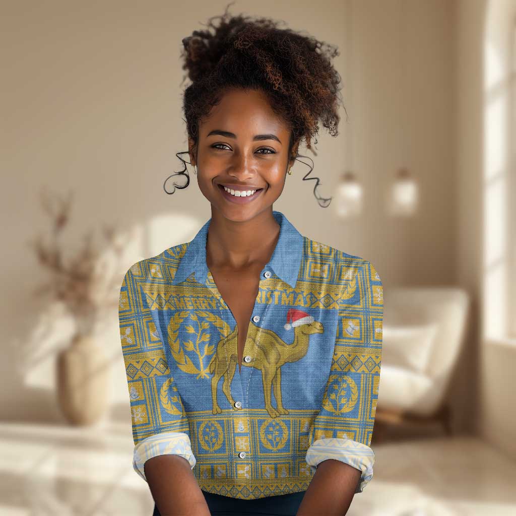 Personalized Eritrea Emblem Women Casual Shirt Ruhus Beal Lidet - Kente Pattern