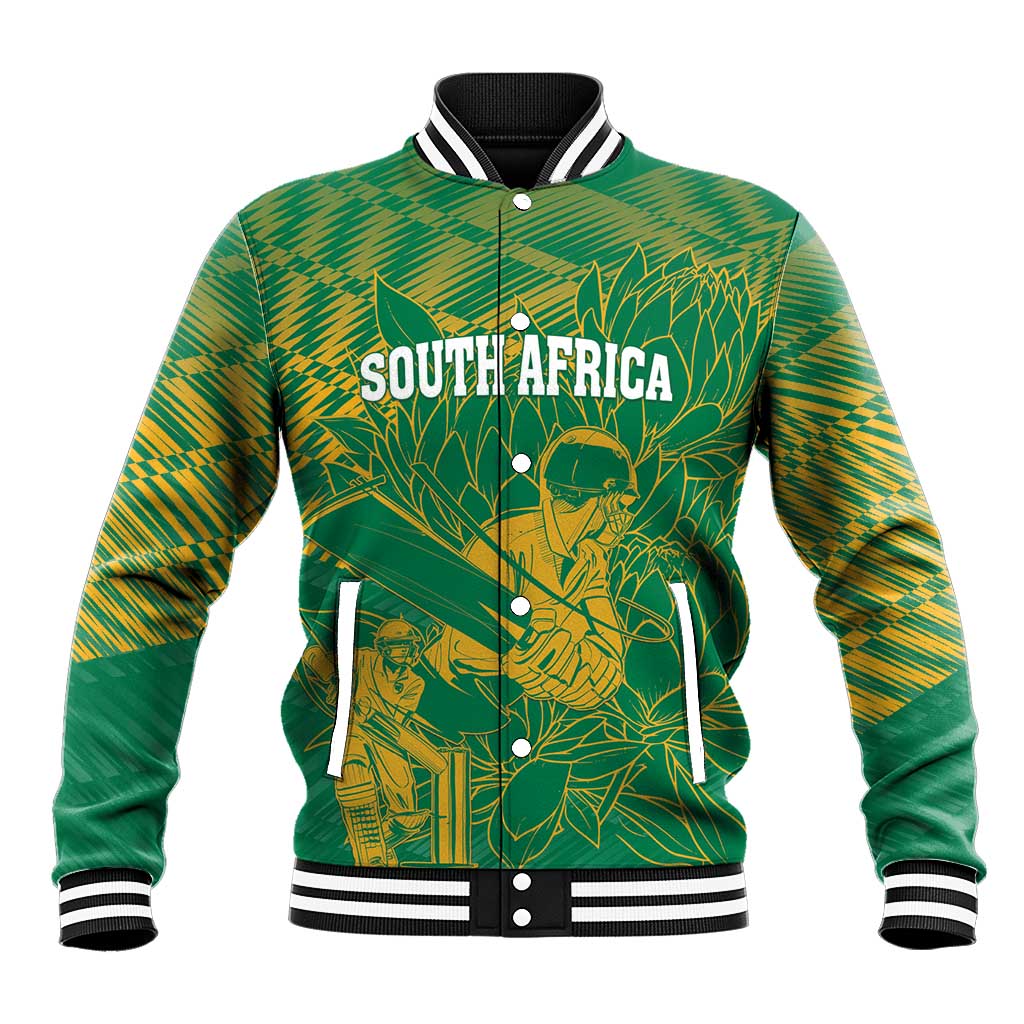 Cricket South Africa Custom Baseball Jacket Green Version Proteas - African Pride