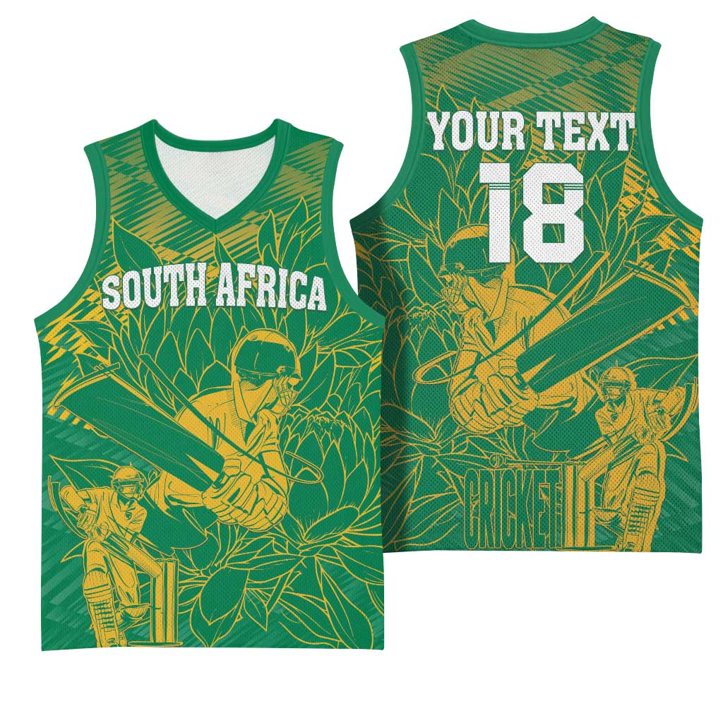 Cricket South Africa Custom Basketball Jersey Green Version Proteas LT18