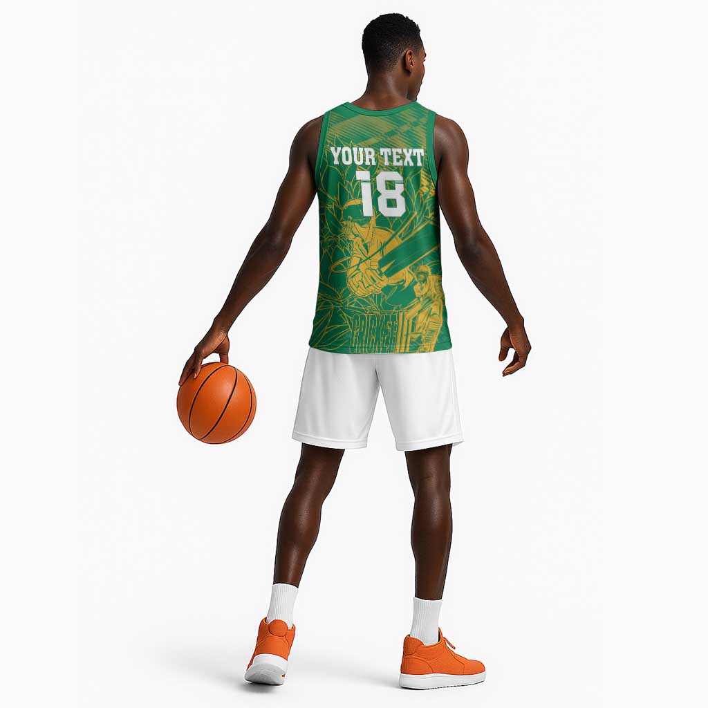 Cricket South Africa Custom Basketball Jersey Green Version Proteas LT18