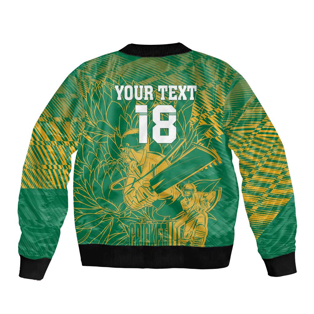 Cricket South Africa Custom Bomber Jacket Green Version Proteas - African Pride