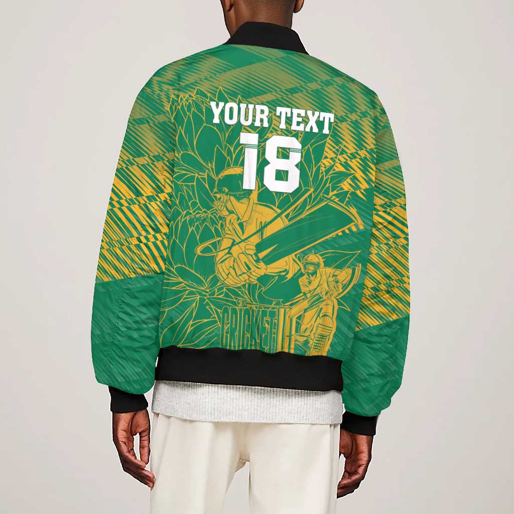 Cricket South Africa Custom Bomber Jacket Green Version Proteas - African Pride
