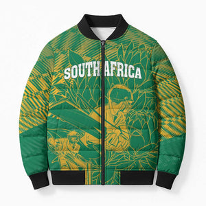 Cricket South Africa Custom Bomber Puffer Jacket Green Version Proteas