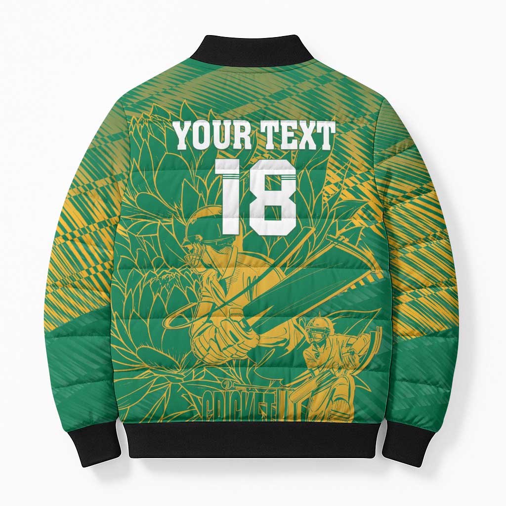 Cricket South Africa Custom Bomber Puffer Jacket Green Version Proteas