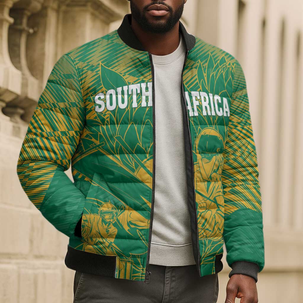 Cricket South Africa Custom Bomber Puffer Jacket Green Version Proteas
