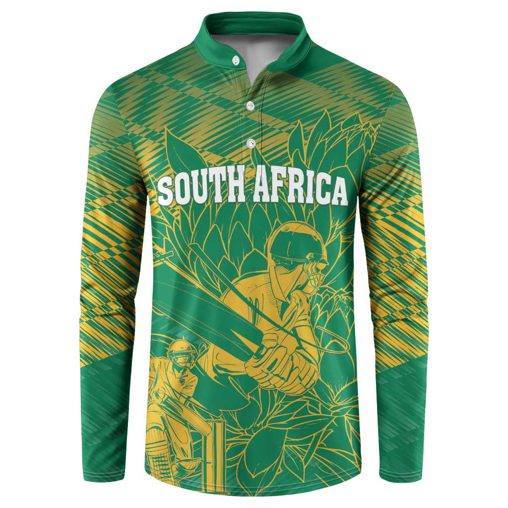 Cricket South Africa Custom Button Sweatshirt Green Version Proteas