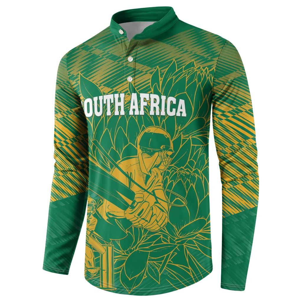 Cricket South Africa Custom Button Sweatshirt Green Version Proteas