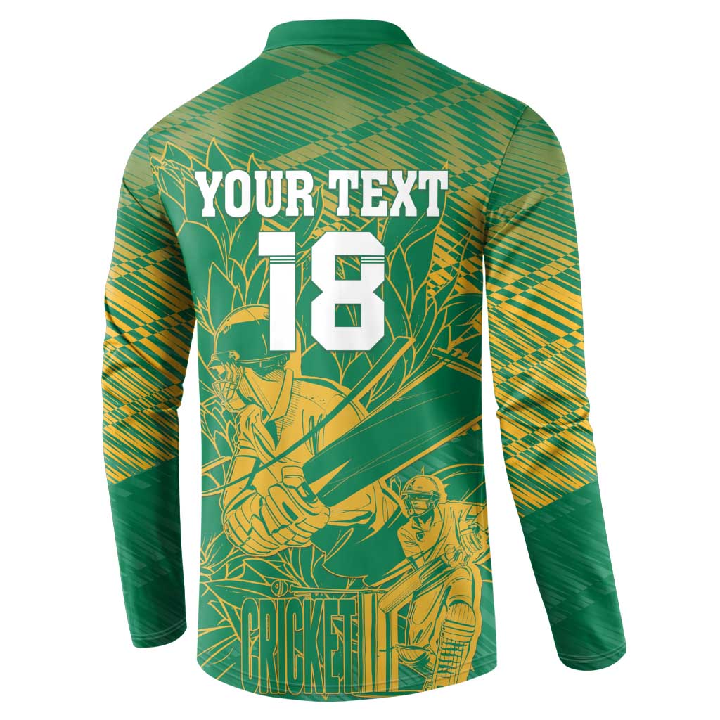 Cricket South Africa Custom Button Sweatshirt Green Version Proteas