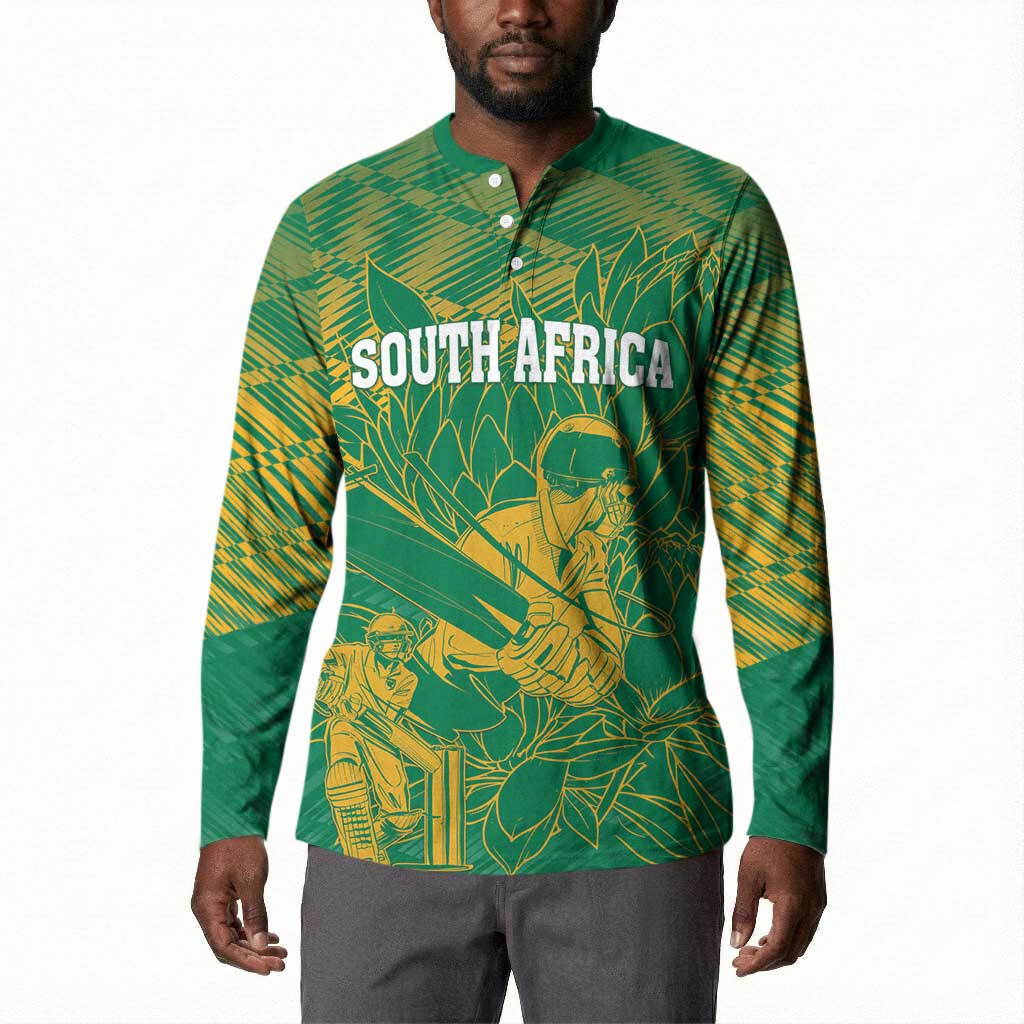 Cricket South Africa Custom Button Sweatshirt Green Version Proteas