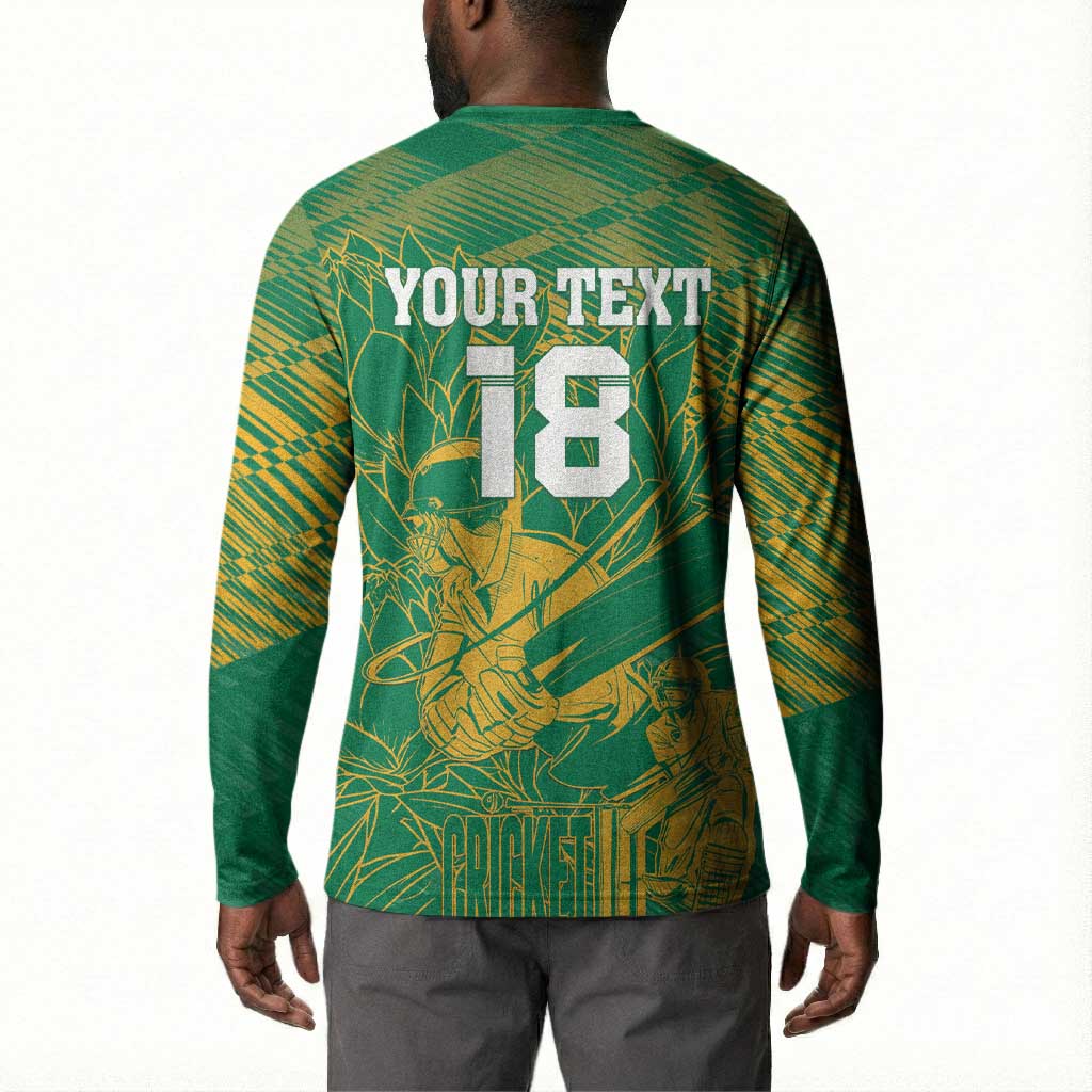 Cricket South Africa Custom Button Sweatshirt Green Version Proteas