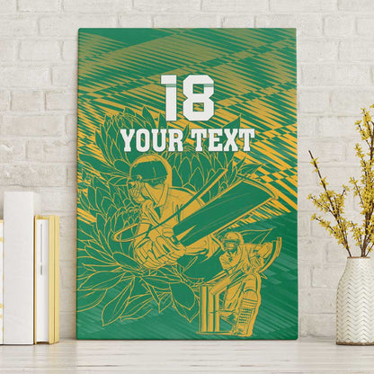 Cricket South Africa Custom Canvas Wall Art Green Version Proteas - African Pride
