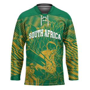 Cricket South Africa Custom Hockey Jersey Green Version Proteas