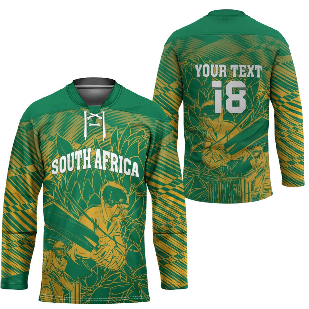 Cricket South Africa Custom Hockey Jersey Green Version Proteas