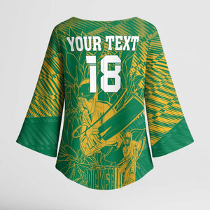Cricket South Africa Custom Kimono Sleeve Blouse Green Version Proteas