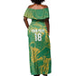 Cricket South Africa Custom Off Shoulder Maxi Dress Green Version Proteas - African Pride
