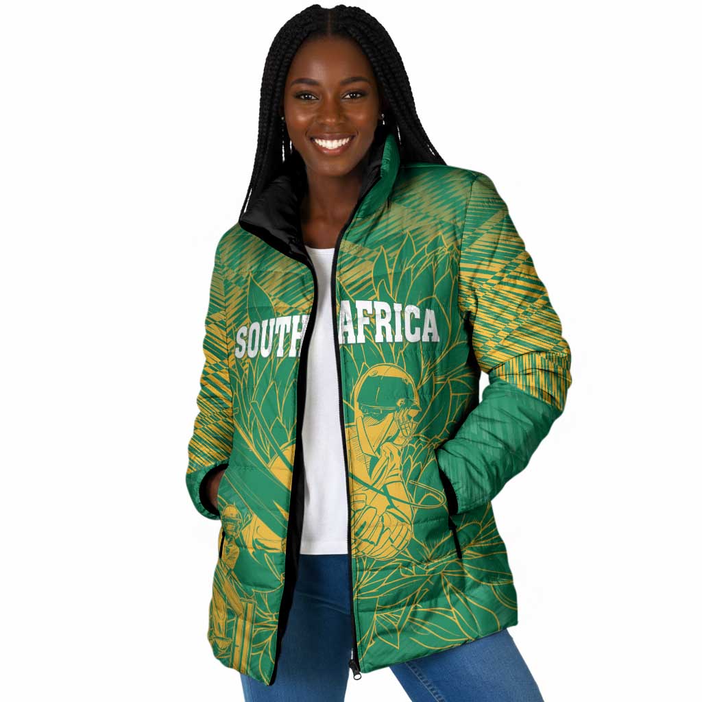 Cricket South Africa Custom Padded Jacket Green Version Proteas