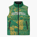 Cricket South Africa Custom Sleeveless Puffer Jacket Green Version Proteas