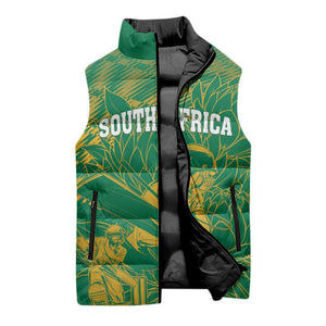 Cricket South Africa Custom Sleeveless Puffer Jacket Green Version Proteas