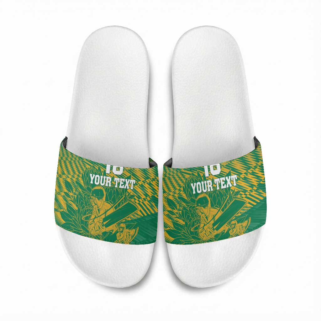 Cricket South Africa Custom Slide Sandals Green Version Proteas